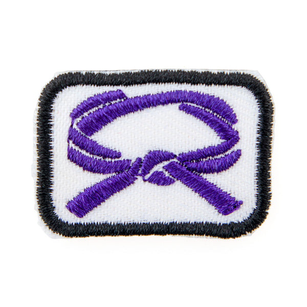 Purple Belt Patch, Badge Mini Martial Arts Belt 10pk, Martial arts badge, martial arts patches, karate patches, karate badges, taekwondo patches, kung fu patches, karate uniform patches
