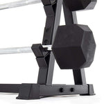 Fixed Barbell Set & Rack - Rubber Hex Close up of Hex Head