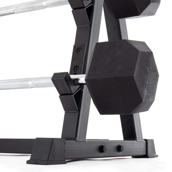 UBX Boxing + Strength Fixed Barbell Set & Rack - Rubber Hex 2