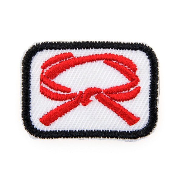Red Belt Patch, Badge Mini Martial Arts Belt 10pk, Martial arts badge, martial arts patches, karate patches, karate badges, taekwondo patches, kung fu patches, karate uniform patches