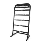 The SBELL Stand by Sbell Training is a sleek black kettlebell storage rack ideal for fitness enthusiasts. Featuring five sturdy horizontal shelves, it effortlessly displays weights from 4kg to 12kg, ensuring efficient gym organization.