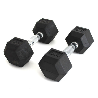 Rubber Hex Dumbbells Classic - Set 22.5kg-30kg Pairs