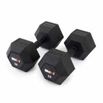 20kg Rubber Hex Dumbbells - Apex (Pair) 2