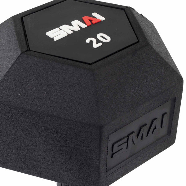 SMAI Apex Dumbbell Set Close up of 20kg Head