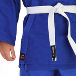 Judo Uniform - Single Weave Gi (Blue) Close up of Lappel