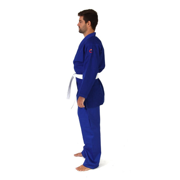 Judo Uniform - Single Weave Gi (Blue) Side View