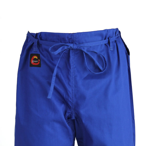 Judo Uniform - Single Weave Gi (Blue) Front of pants View