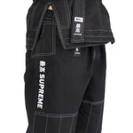 Supreme Brazilian Jiu Jitsu Uniform - Black Close up of pant embroidery