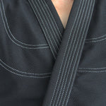 Supreme Brazilian Jiu Jitsu Uniform - Black Close up of lappel stitching