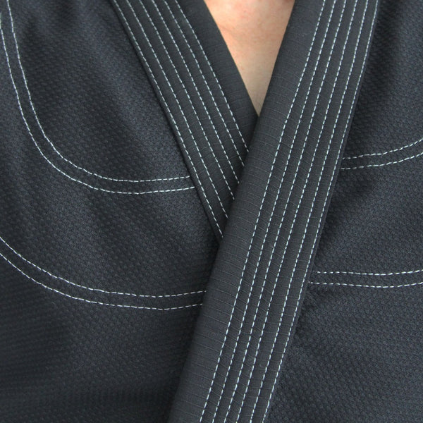 Supreme Brazilian Jiu Jitsu Uniform - Black Close up of stitching