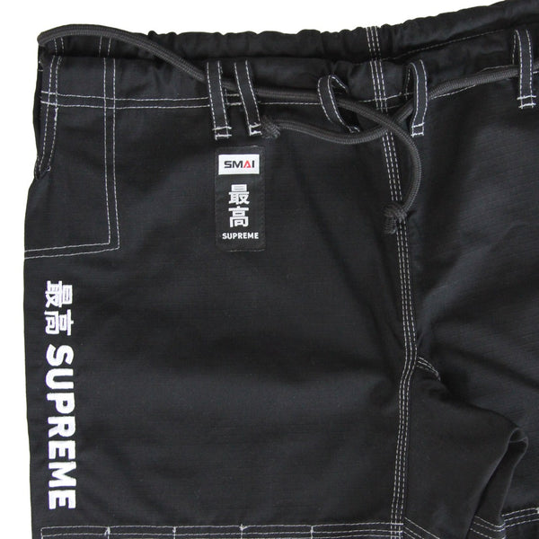 Supreme Brazilian Jiu Jitsu Uniform - Black Close up of Pant detailing