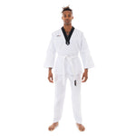 TKD Uniform Classic - 8oz Ribbed Student Dobok (Black V-Neck) Front View