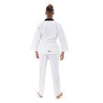 TKD Uniform Classic - 8oz Ribbed Student Dobok (Black V-Neck) Back View