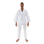 TKD Uniform Classic - 8oz Ribbed Student Dobok (White V-Neck) Front View