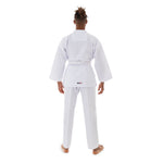 TKD Uniform Classic - 8oz Ribbed Student Dobok (White V-Neck) Back View