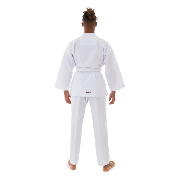 TKD Uniform Classic - 8oz Ribbed Student Dobok (White V-Neck) Back View
