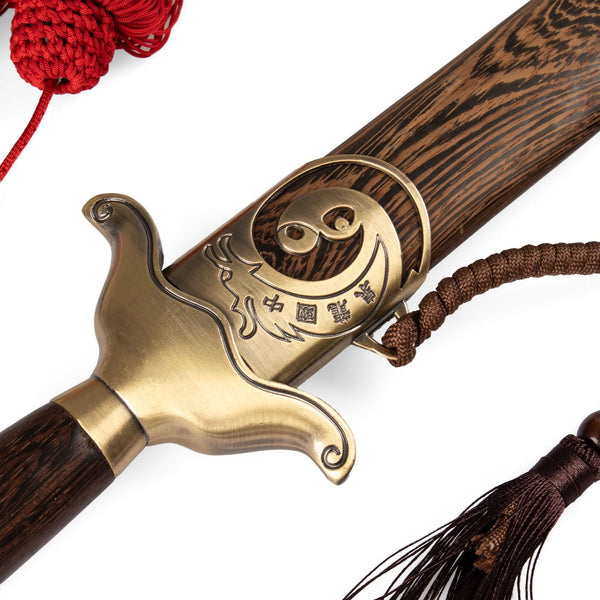Tai Chi - Jian Stainless Yin Yang Close up details of ying yang on sheath