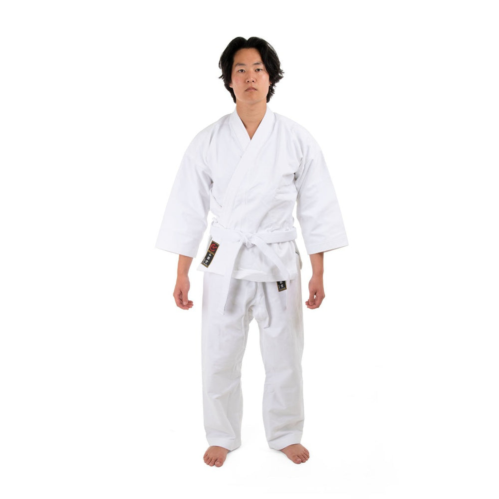 Karate Uniform - 10oz Canvas Gi (White) Front View