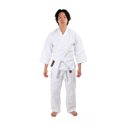 Karate Uniform - 10oz Canvas Gi (White) Front View