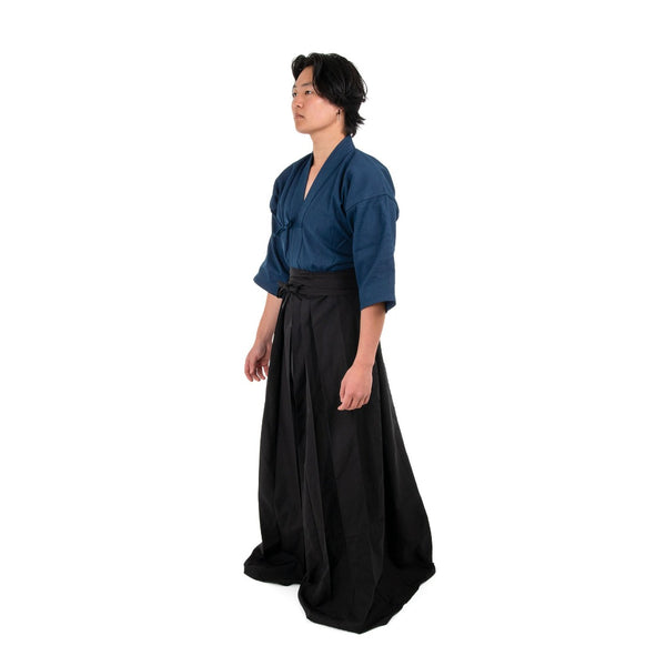 Kendo Pants - Deluxe Japanese Hakama Front/Side View
