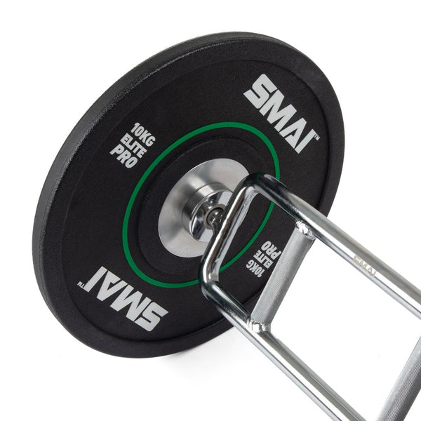 Tricep Bar with olympic plates mounted