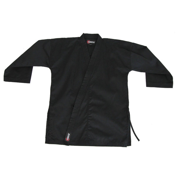 Karate Uniform - 8oz Student Gi (Black) Front Flat lay
