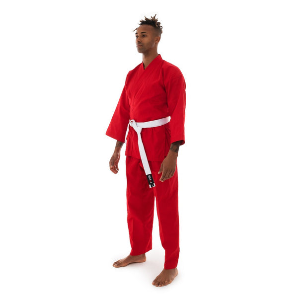 Karate Uniform - 8oz Student Gi (Red) Front/Side View