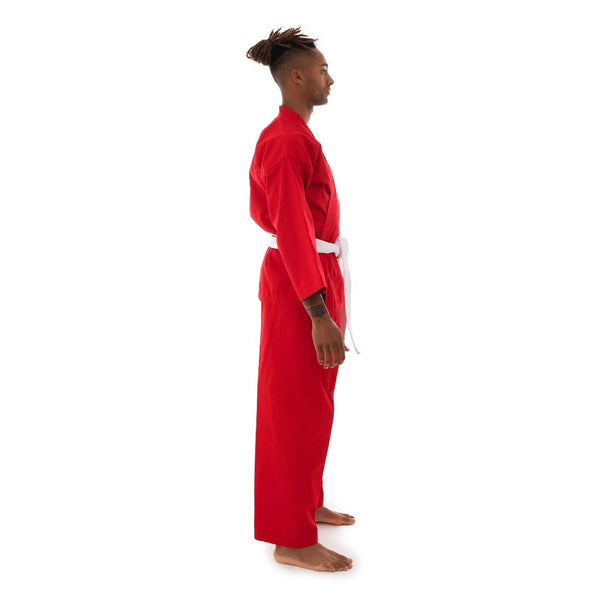 Karate Uniform - 8oz Student Gi (Red) Side View