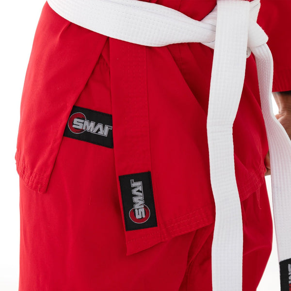 Karate Uniform - 8oz Student Gi (Red) Close up of Lappel