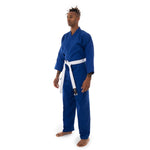 Karate Uniform - 8oz Student Gi (Blue) Front/side View