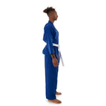 Karate Uniform - 8oz Student Gi (Blue) Side View