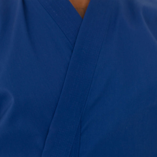 Karate Uniform - 8oz Student Gi (Blue) Close up of Lappel