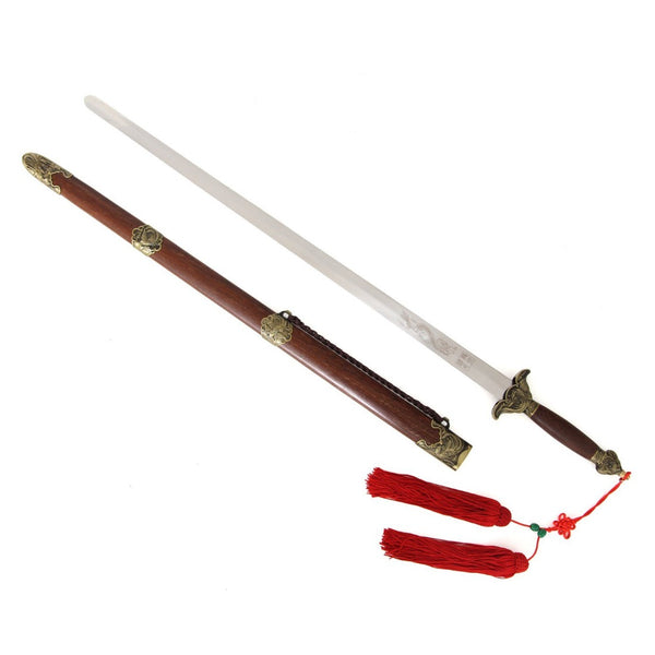 Tai Chi - Jian Stainless Rosewood sword out of sheath