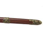 Tai Chi - Jian Stainless Rosewood Close up of end of sheath