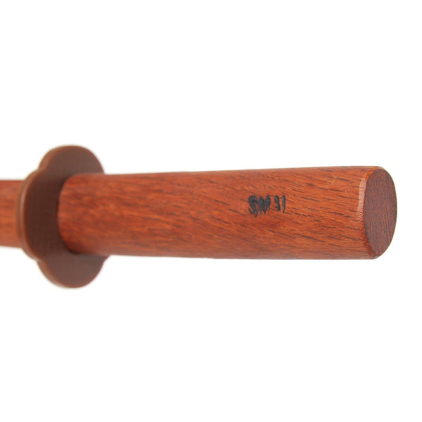 Shoto - Red Oak Close up of handle and burnt SMAI