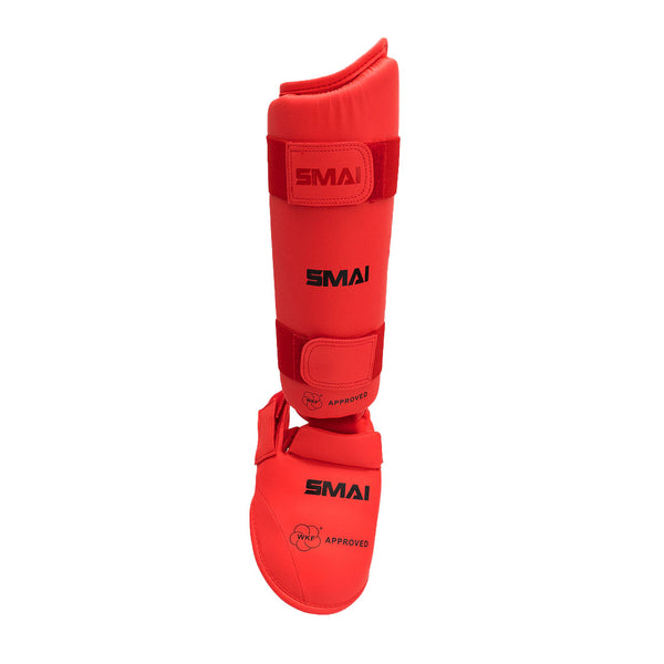 KARATE SHIN INSTEP GUARD - WKF APPROVED Red 2