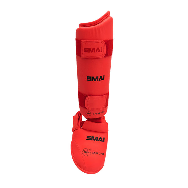 KARATE SHIN INSTEP GUARD - WKF APPROVED Red 2