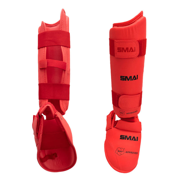 KARATE SHIN INSTEP GUARD - WKF APPROVED Red
