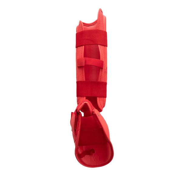 KARATE SHIN INSTEP GUARD - WKF APPROVED Red Back View
