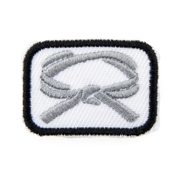 White Belt Patch, Badge Mini Martial Arts Belt 10pk, Martial arts badge, martial arts patches, karate patches, karate badges, taekwondo patches, kung fu patches, karate uniform patches