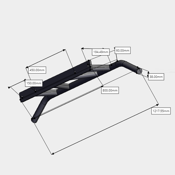 X-Frame - Pull Up Bar 43" Measurements