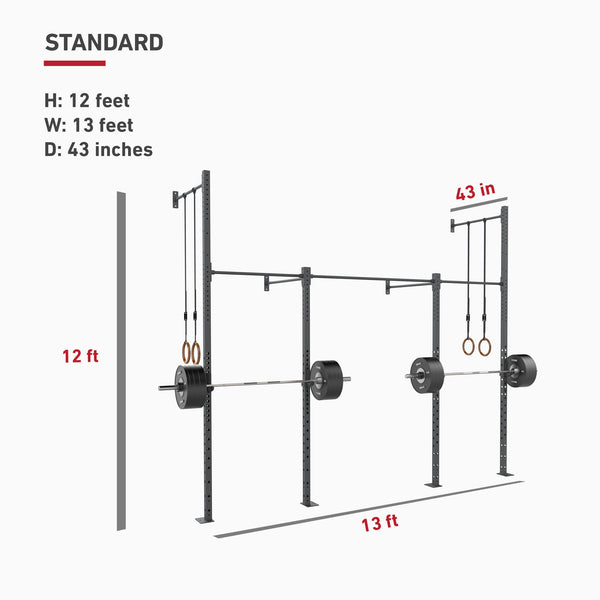 Squatted Rigs Wall Mounted Rig - 2 Squat Cell with Bridge | Racks & Rigs | SMAI