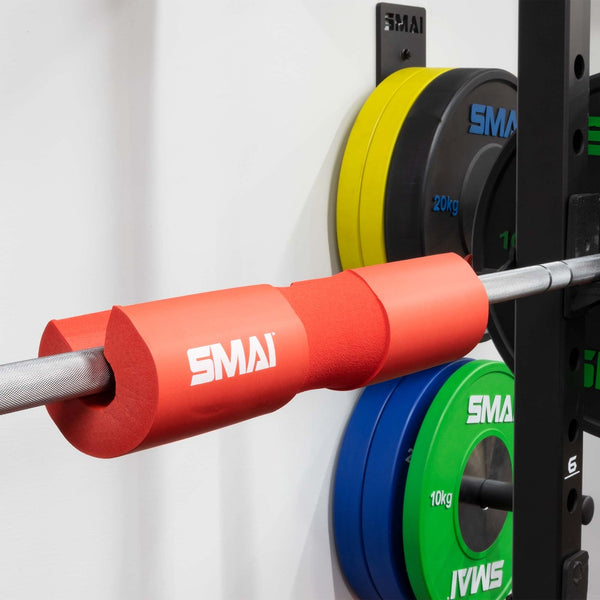 SMAI Red Foam Barbell Pad / Hip Thruster Pad - Foam on barbell
