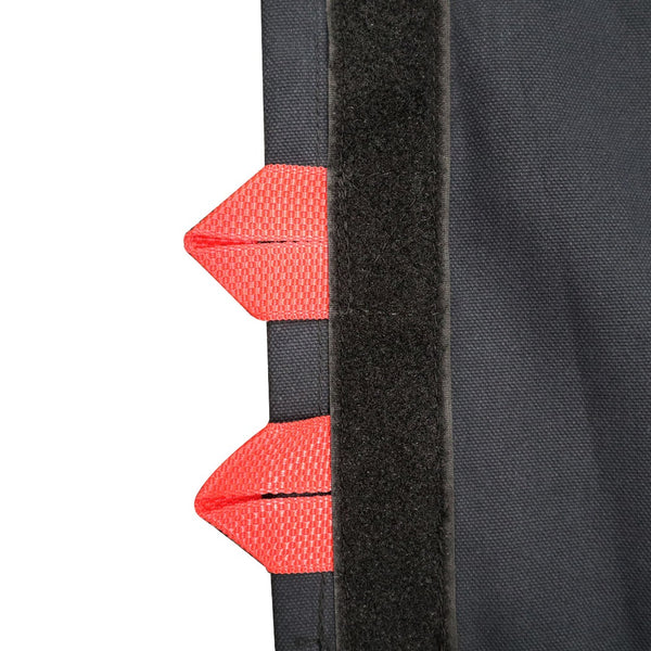SMAI boxing ring replacement floor canvas black corner velcro fitting close up