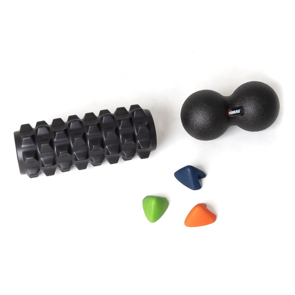 Deep Tissue Therapy Pack including Foam Roller - Grid  1 x Pocket Trigger Therapy - Set of 3  1 x Peanut Roller - Foam 27cm