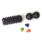 Deep Tissue Therapy Pack including Foam Roller - Grid  1 x Pocket Trigger Therapy - Set of 3  1 x Peanut Roller - Foam 27cm
