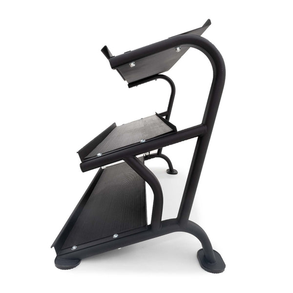 SMAI Black Dumbbell 3 Tier Elite Rack (empty) side view