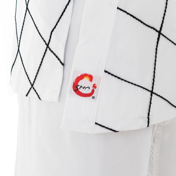 Hapkido Uniform - 8oz Dobok (White) Close up of Lappel SMAI