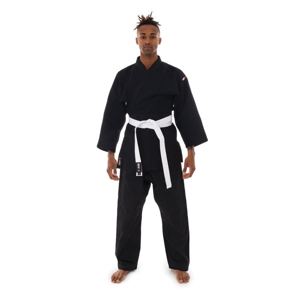 Judo Uniform - Single Weave Gi (Black) Front View