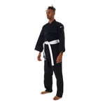 Judo Uniform - Single Weave Gi (Black) Front/Side View
